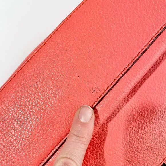 Milly coral leather statement zipper shoulder bag - Picture 16 of 16